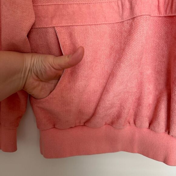 Vintage Adidas Ventex Sweatshirt Unisex Sz L ? Pink Velour Pullover Trefoil Logo - Picture 6 of 13